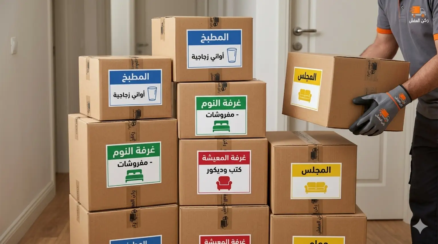 تصنيف كراتين نقل العفش حسب الغرف