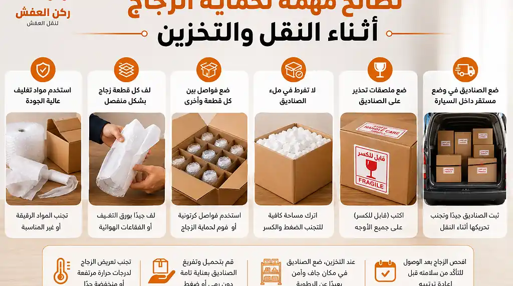كيف تنقل الزجاج بأمان بعد التغليف؟